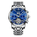 POEDAGAR Business Watch Men Automatic Mechanical Tourbillon Watch Luxury Fashion Stainless Steel Sport Watches Relogio Masculino