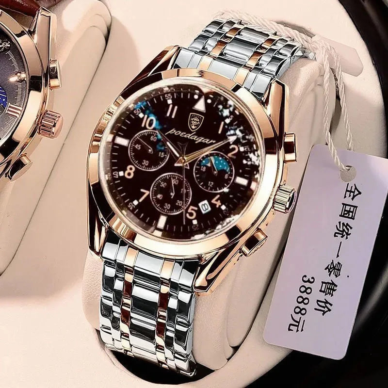POEDAGAR 2021 Men Watch Luxury Top Brand Sport Business Rose Gold Watches Mens Waterproof Quartz Clock Watches Relogio Masculino