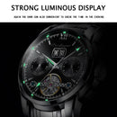 POEDAGAR Business Watch Men Automatic Mechanical Tourbillon Watch Luxury Fashion Stainless Steel Sport Watches Relogio Masculino