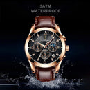 POEDAGAR 2021 New Fashion Mens Watches Black Leather Waterproof Luminous Top Brand Luxury Quartz Wristwatch Military Watch Clock