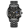 POEDAGAR 2021 New Fashion Mens Watches Black Leather Waterproof Luminous Top Brand Luxury Quartz Wristwatch Military Watch Clock