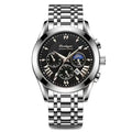 POEDAGAR 2021 New Fashion Mens Watches Black Leather Waterproof Luminous Top Brand Luxury Quartz Wristwatch Military Watch Clock