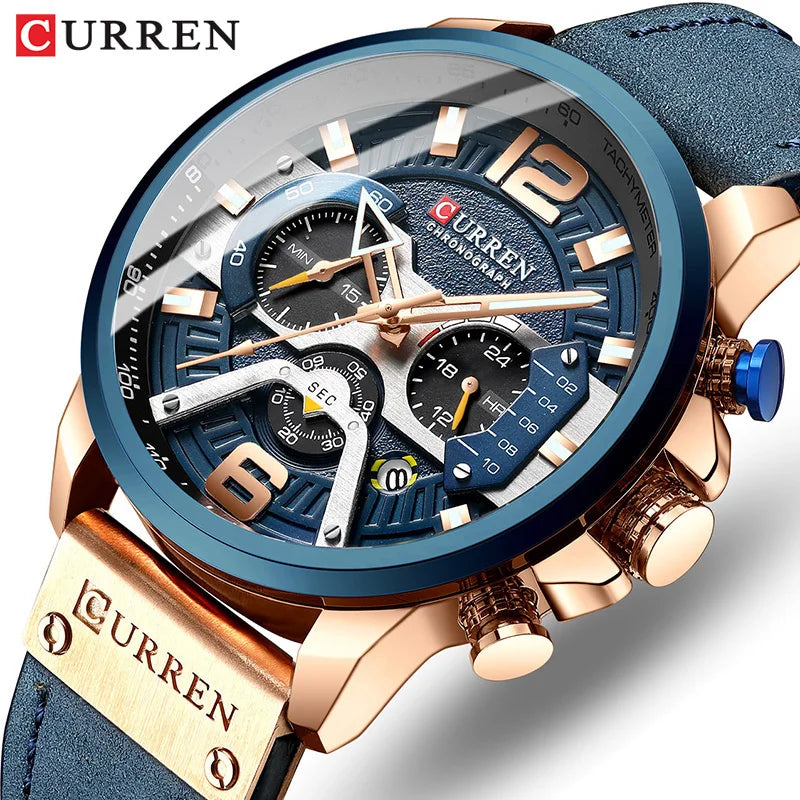 Relógio Curren Luxury Masculino de Couro