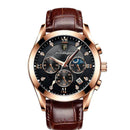 POEDAGAR 2021 New Fashion Mens Watches Black Leather Waterproof Luminous Top Brand Luxury Quartz Wristwatch Military Watch Clock