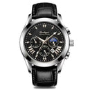 POEDAGAR 2021 New Fashion Mens Watches Black Leather Waterproof Luminous Top Brand Luxury Quartz Wristwatch Military Watch Clock