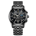 POEDAGAR 2021 New Fashion Mens Watches Black Leather Waterproof Luminous Top Brand Luxury Quartz Wristwatch Military Watch Clock