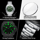 POEDAGAR Luxury Man Wristwatch Top Luminous Waterproof Date Men Clock High Quality Stainless Steel Men's Quartz Watches Male+Box