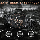 POEDAGAR Luxury Casual Male Watch Fashion Chronograph Stainless Steel Waterproof Luminous Date Military Men's Wristwatches Gifts