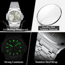 POEDAGAR Military Luxury Man Wristwatch Waterproof Luminous Date Week Square Men Clock Stainless Steel Quartz Men's Watches Male