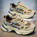 New Men Casual Shoes Lace Up Outdoor Dad Shoes Clunky Sneakers Walking Thick Sole Flat Fashion Shoes Luxury Comfortable Soft