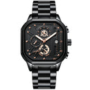 POEDAGAR Luxury Casual Male Watch Fashion Chronograph Stainless Steel Waterproof Luminous Date Military Men's Wristwatches Gifts
