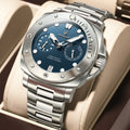 POEDAGAR Luxury Man Wristwatch Top Luminous Waterproof Date Men Clock High Quality Stainless Steel Men's Quartz Watches Male+Box