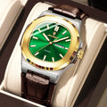 POEDAGAR High Quality Watch For Men Luxury Luminous Waterproof Week Calendar Man Clock Leather Square Men's Quartz Watches Reloj