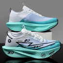 Couple breathable mesh carbon board shoes, student sports exam shoes, ultra light rebound marathon CHUNTA running shoes