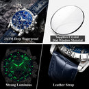 POEDAGAR High Quality Watch For Men Sport Quartz Man Wristwatch Waterproof Luminous Chronograph Leather Men's Watches Male Reloj