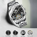 POEDAGAR Men Watch Top Brand Luxury Automatic Mechanical Watches Waterproof Luminous Business Stainless Stain Men's Wristwatch