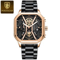 POEDAGAR Luxury Men Wristwatch High Quality Waterproof Chronograph Luminous Date Man Watches Leather Men's Quartz Watch Military