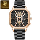 POEDAGAR Luxury Men Wristwatch High Quality Waterproof Chronograph Luminous Date Man Watches Leather Men's Quartz Watch Military