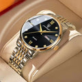 Poedagar Men Watch Luxury Waterproof Luminous Date Week Stainless Steel Mens Quartz Watches for Men Business Relogio Masculino