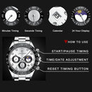 POEDAGAR Luxury Man Wristwatch Sports Chronograph Luminous Waterproof Date Men Watch Stainless Steel Men's Watches Quartz Clock