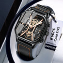 POEDAGAR Luxury Men Wristwatch High Quality Waterproof Chronograph Luminous Date Man Watches Leather Men's Quartz Watch Military