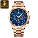 POEDAGAR Luxury Man Wristwatch Military Waterproof Luminous Chronograph Men Watch Stainless Steel Men's Quartz Watches+box Reloj