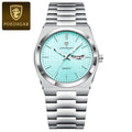 POEDAGAR Original Man Wristwatch Luminous Waterproof Date Week Men Clock Military Stainless Steel Men's Quartz Watches Reloj+Box