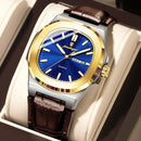 POEDAGAR High Quality Watch For Men Luxury Luminous Waterproof Week Calendar Man Clock Leather Square Men's Quartz Watches Reloj