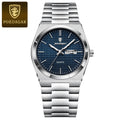 POEDAGAR Original Man Wristwatch Luminous Waterproof Date Week Men Clock Military Stainless Steel Men's Quartz Watches Reloj+Box