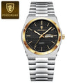 POEDAGAR Original Man Wristwatch Luminous Waterproof Date Week Men Clock Military Stainless Steel Men's Quartz Watches Reloj+Box