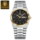 POEDAGAR Original Man Wristwatch Luminous Waterproof Date Week Men Clock Military Stainless Steel Men's Quartz Watches Reloj+Box