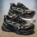 New Men Casual Shoes Lace Up Outdoor Dad Shoes Clunky Sneakers Walking Thick Sole Flat Fashion Shoes Luxury Comfortable Soft