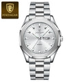 POEDAGAR Luxury Men Wristwatch Waterproof Luminous Week Date Original Man Watch Stainless Steel Sport Quartz Men's Watches Reloj