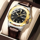 POEDAGAR High Quality Watch For Men Luxury Luminous Waterproof Week Calendar Man Clock Leather Square Men's Quartz Watches Reloj