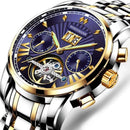 POEDAGAR Men Watch Top Brand Luxury Automatic Mechanical Watches Waterproof Luminous Business Stainless Stain Men's Wristwatch