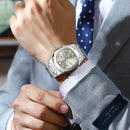 POEDAGAR Military Luxury Man Wristwatch Waterproof Luminous Date Week Square Men Clock Stainless Steel Quartz Men's Watches Male