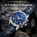 POEDAGAR High Quality Watch For Men Sport Quartz Man Wristwatch Waterproof Luminous Chronograph Leather Men's Watches Male Reloj