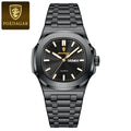 POEDAGAR Fashion Square Men Clock Waterproof Luminous Date Week Man Wristwatch High Quality Stainless Steel Quartz Men's Watches