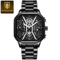 POEDAGAR Luxury Men Wristwatch High Quality Waterproof Chronograph Luminous Date Man Watches Leather Men's Quartz Watch Military