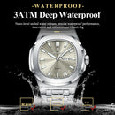 POEDAGAR Fashion Square Men Clock Waterproof Luminous Date Week Man Wristwatch High Quality Stainless Steel Quartz Men's Watches