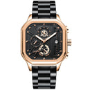 POEDAGAR Luxury Casual Male Watch Fashion Chronograph Stainless Steel Waterproof Luminous Date Military Men's Wristwatches Gifts