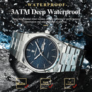POEDAGAR Original Man Wristwatch Luminous Waterproof Date Week Men Clock Military Stainless Steel Men's Quartz Watches Reloj+Box
