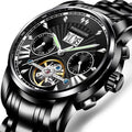 POEDAGAR Men Watch Top Brand Luxury Automatic Mechanical Watches Waterproof Luminous Business Stainless Stain Men's Wristwatch