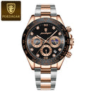 POEDAGAR Luxury Watch For Men Chronograph Waterproof Luminous Date Man Wristwatch Stainless Steel Men's Watches Quartz Clock+box