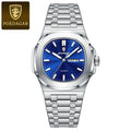 POEDAGAR Military Luxury Man Wristwatch Waterproof Luminous Date Week Square Men Clock Stainless Steel Quartz Men's Watches Male