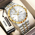 POEDAGAR Original Military Man Wristwatch Quartz Week Date Watch For Men Waterproof Luminous Stainless Steel Men's Watches Reloj