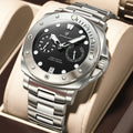 POEDAGAR Luxury Man Wristwatch Top Luminous Waterproof Date Men Clock High Quality Stainless Steel Men's Quartz Watches Male+Box