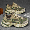 New Men Casual Shoes Lace Up Outdoor Dad Shoes Clunky Sneakers Walking Thick Sole Flat Fashion Shoes Luxury Comfortable Soft
