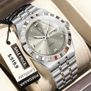 POEDAGAR Original Military Man Wristwatch Quartz Week Date Watch For Men Waterproof Luminous Stainless Steel Men's Watches Reloj