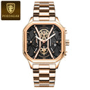 POEDAGAR Luxury Men Wristwatch High Quality Waterproof Chronograph Luminous Date Man Watches Leather Men's Quartz Watch Military